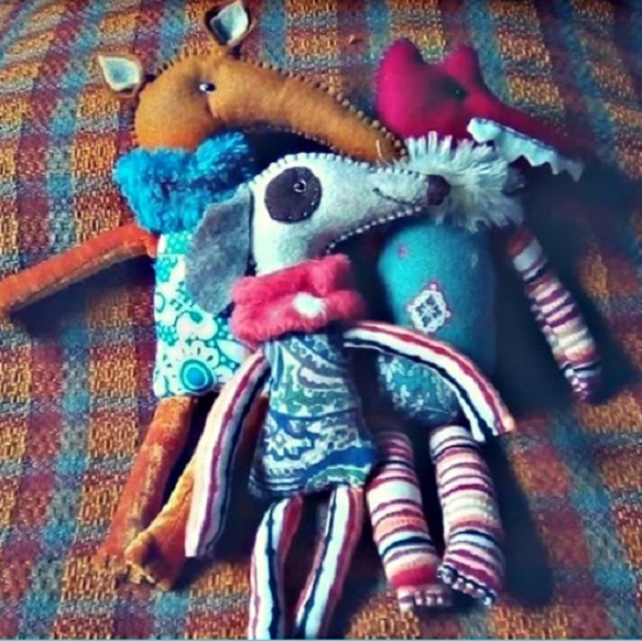 Oso hormiguero, perro y zorro.